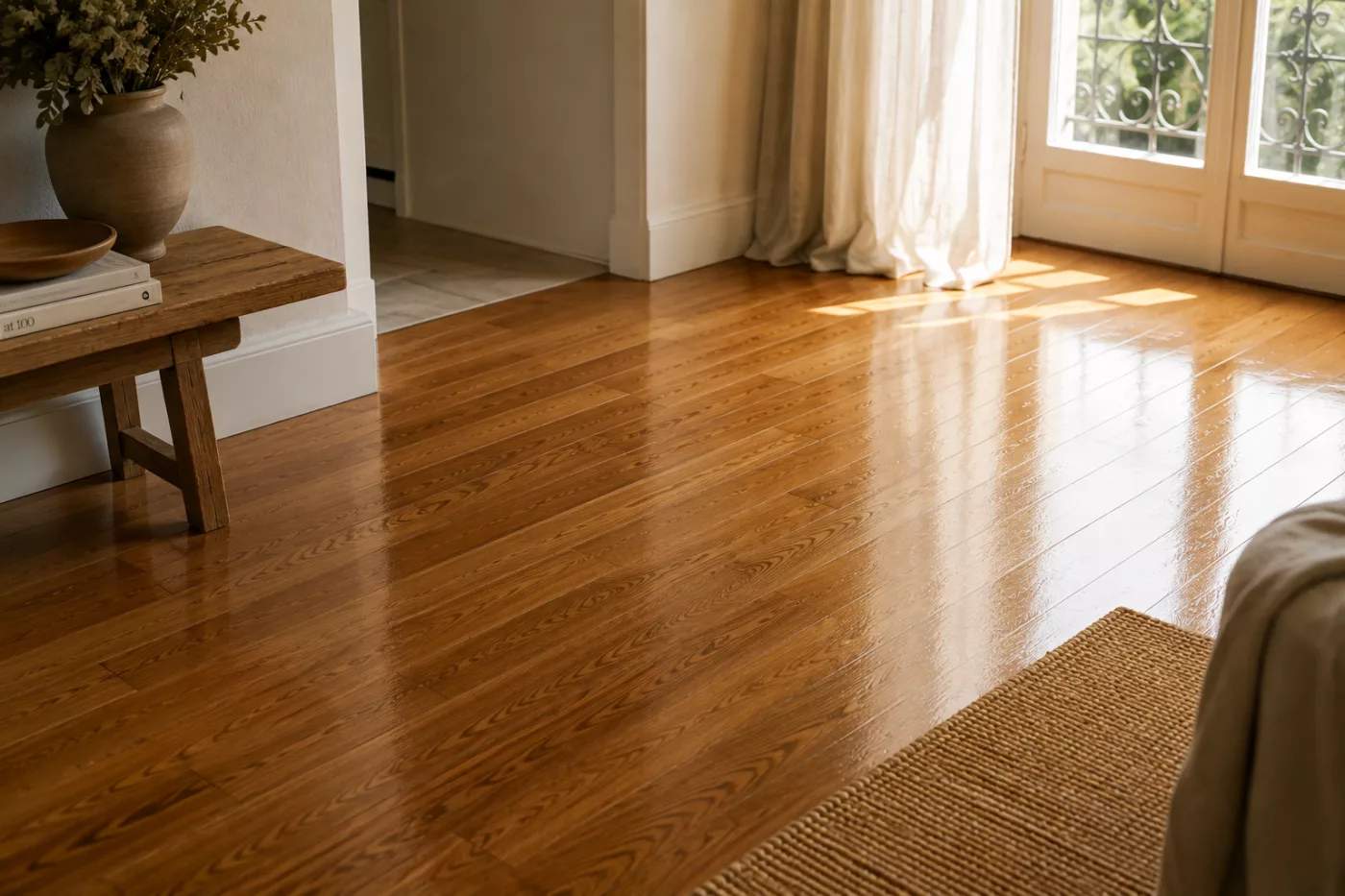 Parquet propre après un chantier de ponçage