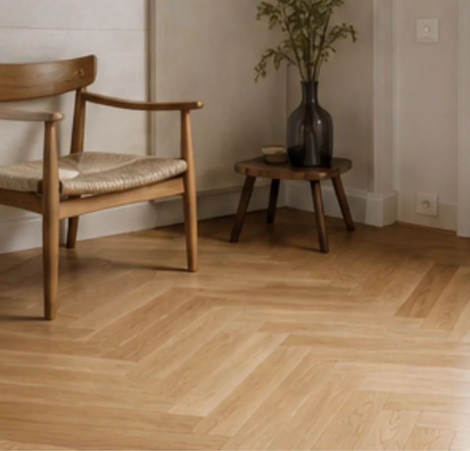 Parquet en chevron, ambiance chaleureuse