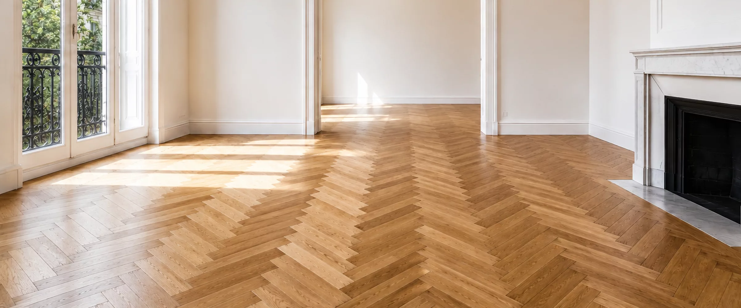 Parquet en chêne rénové dans un appartement parisien