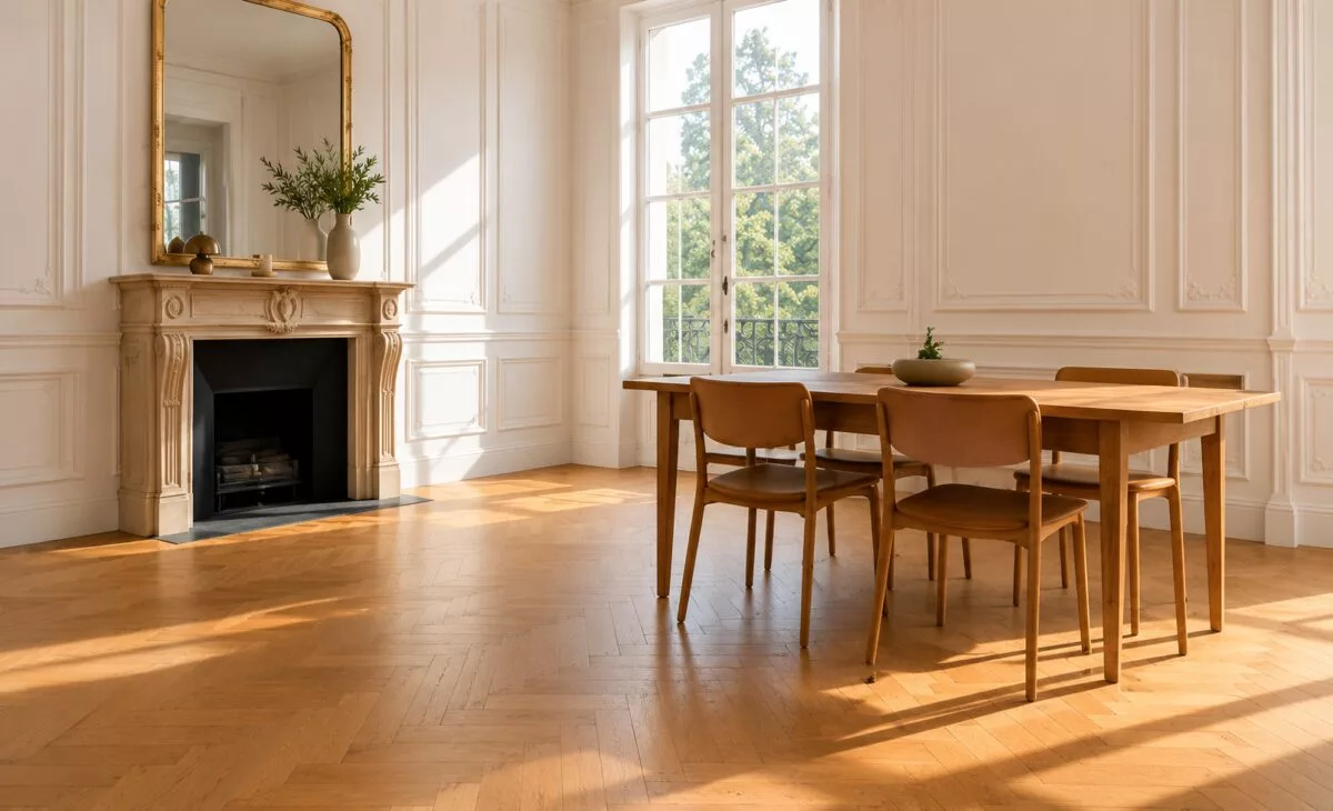 Parquet en point de Hongrie dans un appartement parisien