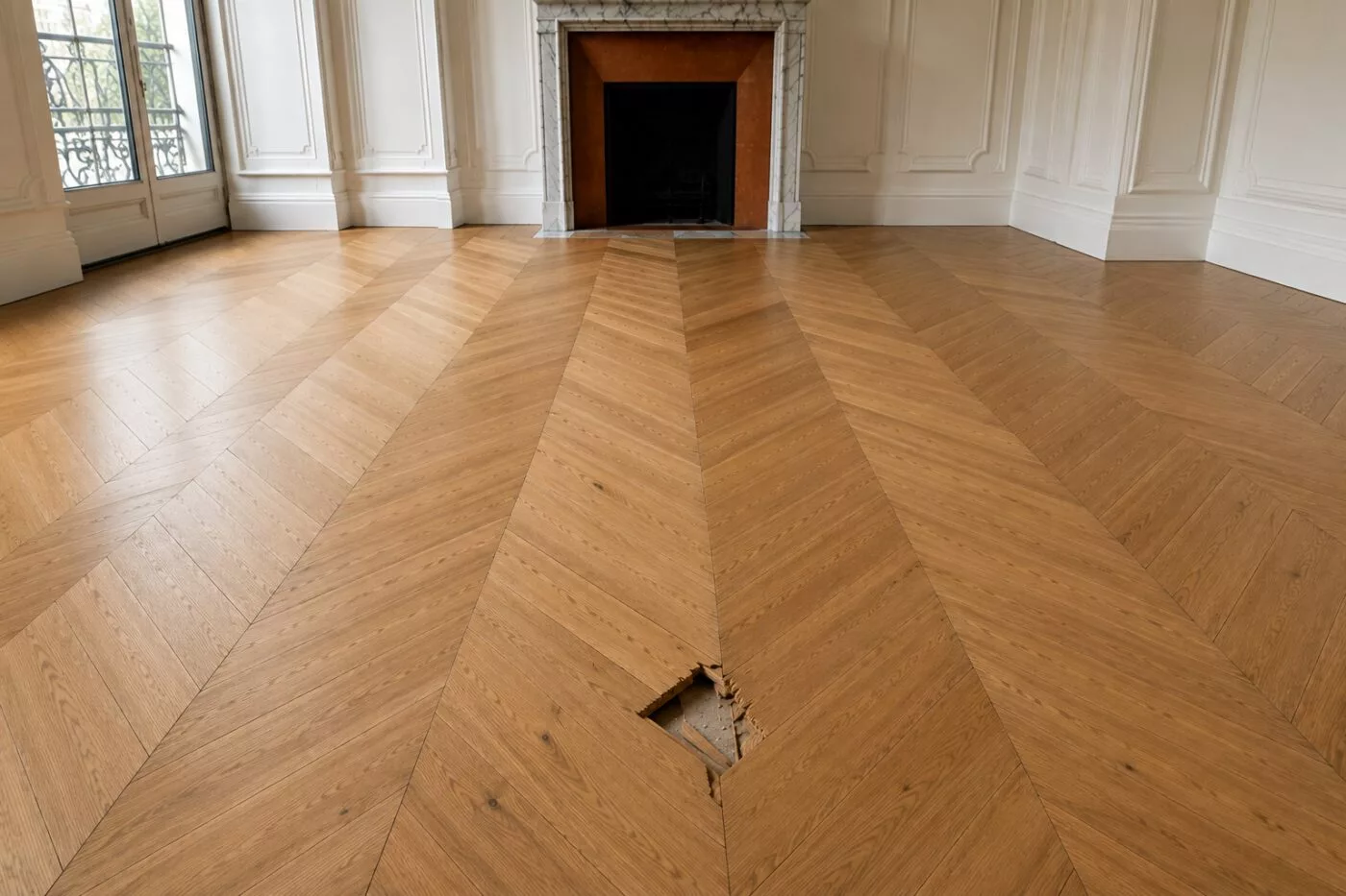 Parquet avant réparation