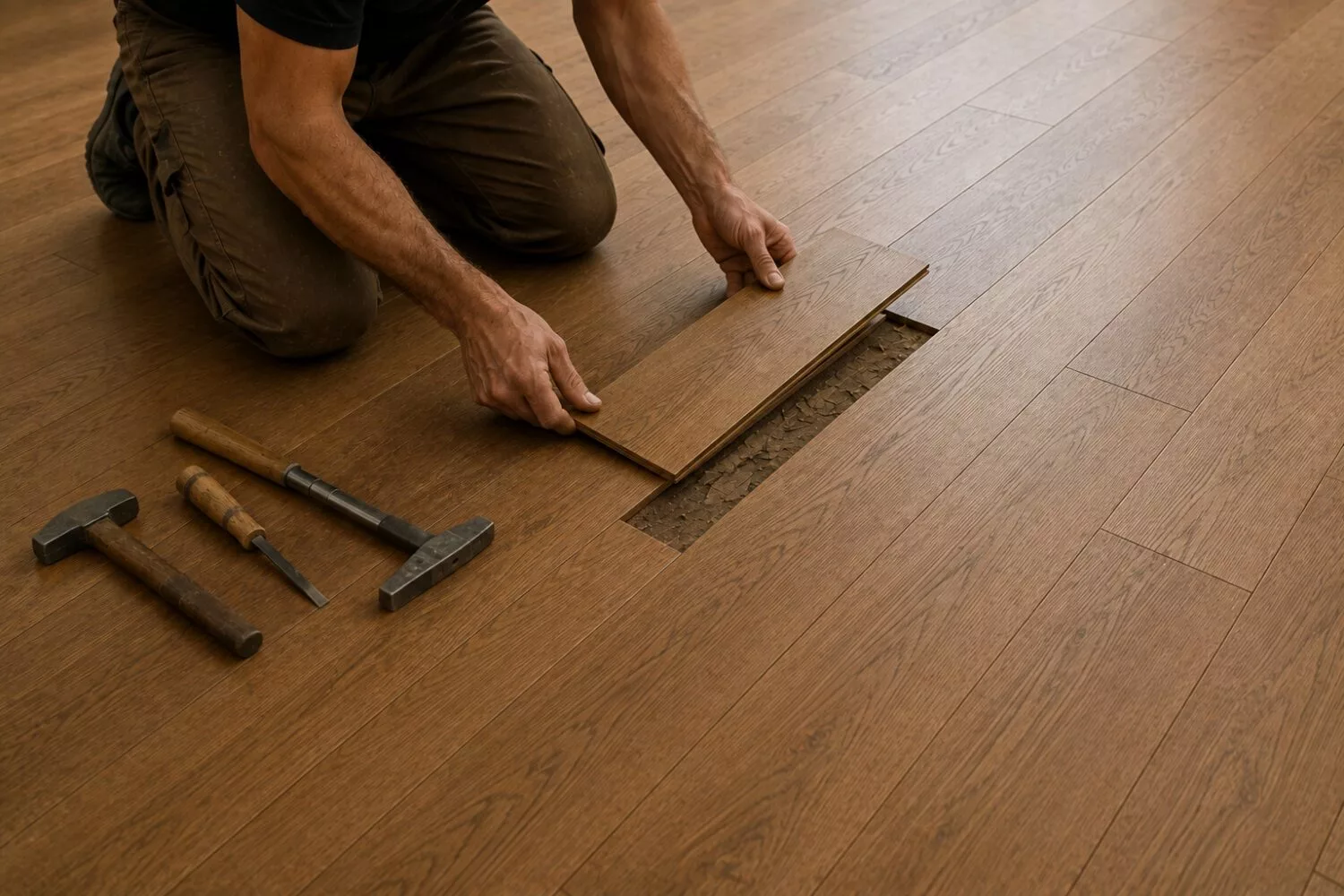 Remplacement d'une lame de parquet